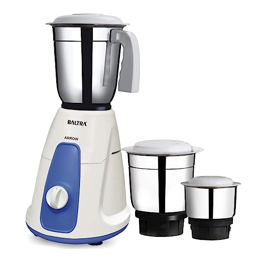 Baltra Arrow BMG-150 550-Watt Mixer Grinder3 Jars With ISI Mark (White/Blue) Baltra Arrow BMG-150 550-Watt Mixer Grinder3 Jars With ISI Mark (White/Blue)